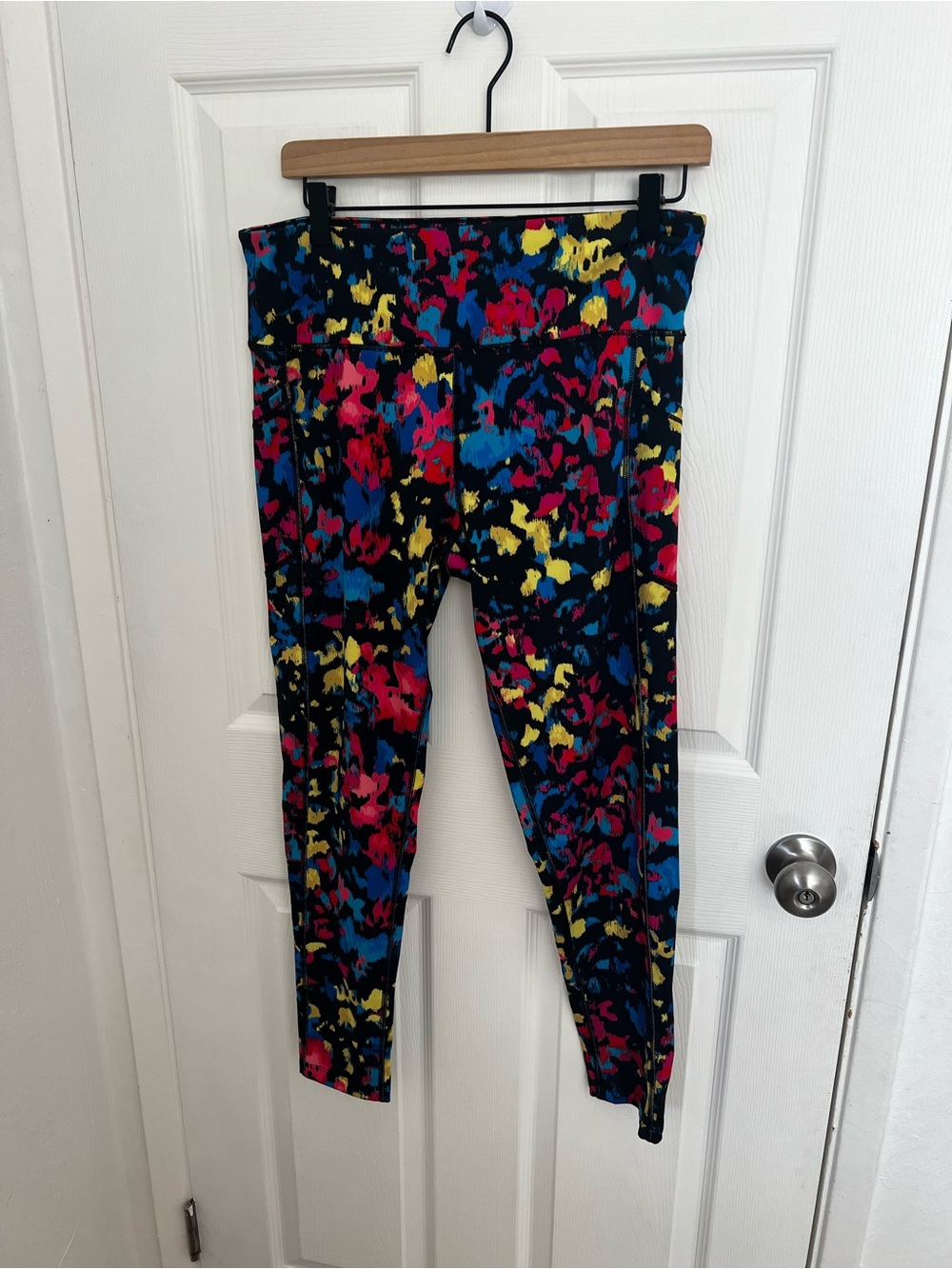 Calvin Klein Performance Black Leggings with Blue, Pink & Yellow Print